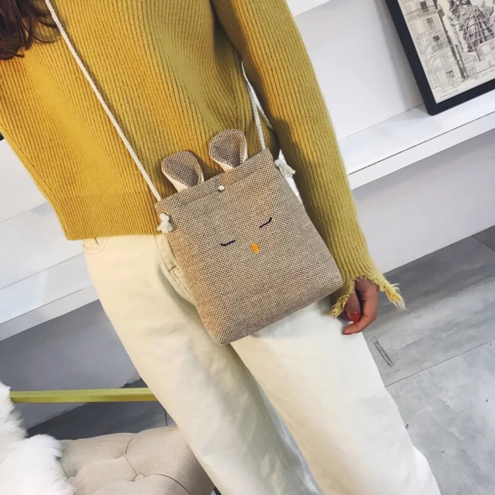 Cute canvas purse handbag kids womens shoulder